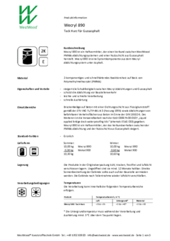 Wecryl 890 – Tack Harz für Gussasphalt