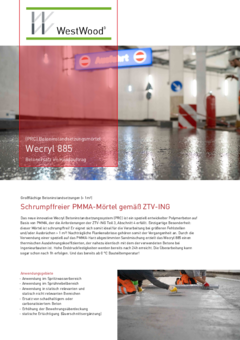 Product brochure Traffic &quot;Wecryl 885 concrete replacement for manual application&quot;